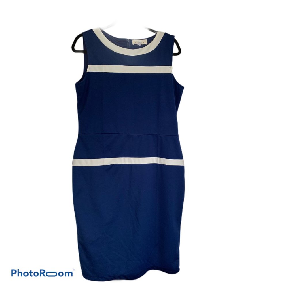 Blue/White Body Con Dress